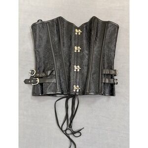 Women's M Black Lace Corset Cosplay Goth Rennfair Steampunk